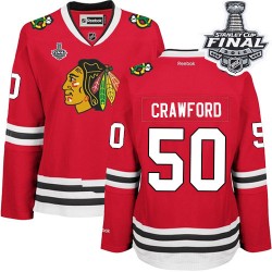 Corey Crawford Chicago Blackhawks Reebok Women's Authentic Home 2015 Stanley Cup Jersey (Red)