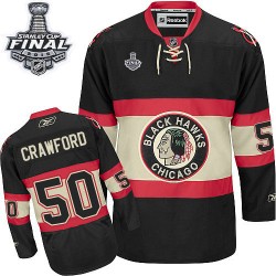 Corey Crawford Chicago Blackhawks Reebok Youth Authentic New Third 2015 Stanley Cup Jersey (Black)