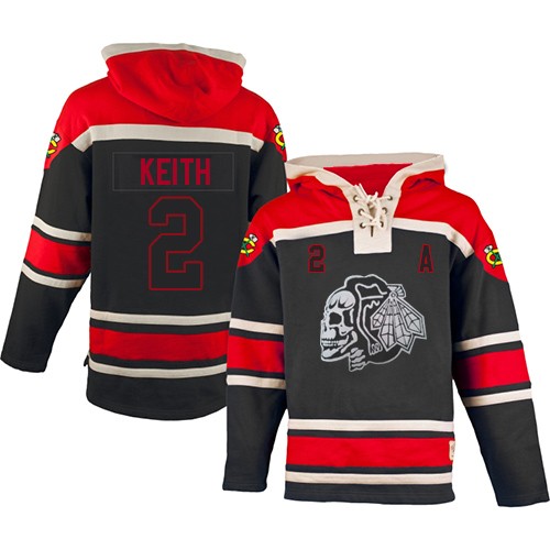 Duncan Keith Chicago Blackhawks Authentic Old Time Hockey Sawyer Hooded Sweatshirt Jersey (Black)