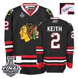 Duncan Keith Chicago Blackhawks Reebok Authentic Autographed Third 2015 Stanley Cup Jersey (Black)