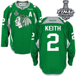 Duncan Keith Chicago Blackhawks Reebok Authentic Practice 2015 Stanley Cup Jersey (Green)