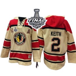 Duncan Keith Chicago Blackhawks Authentic Old Time Hockey Sawyer Hooded Sweatshirt 2015 Stanley Cup Jersey (Cream)