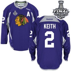 Duncan Keith Chicago Blackhawks Reebok Authentic Practice 2015 Stanley Cup Jersey (Purple)