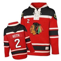 Duncan Keith Chicago Blackhawks Authentic Old Time Hockey Sawyer Hooded Sweatshirt Jersey (Red)