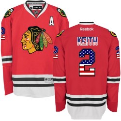 Duncan Keith Chicago Blackhawks Reebok Authentic USA Flag Fashion Jersey (Red)