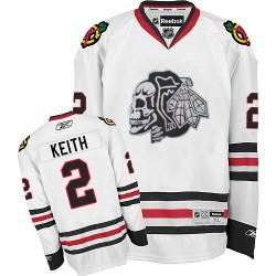 Duncan Keith Chicago Blackhawks Reebok Authentic Skull Jersey (White)
