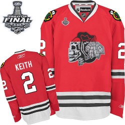 Duncan Keith Chicago Blackhawks Reebok Authentic Red Skull 2015 Stanley Cup Jersey (White)