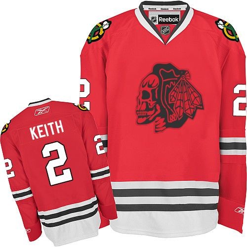 Duncan Keith Chicago Blackhawks Reebok Youth Premier Skull Jersey (Red)