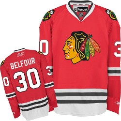 ED Belfour Chicago Blackhawks Reebok Authentic Home Jersey (Red)