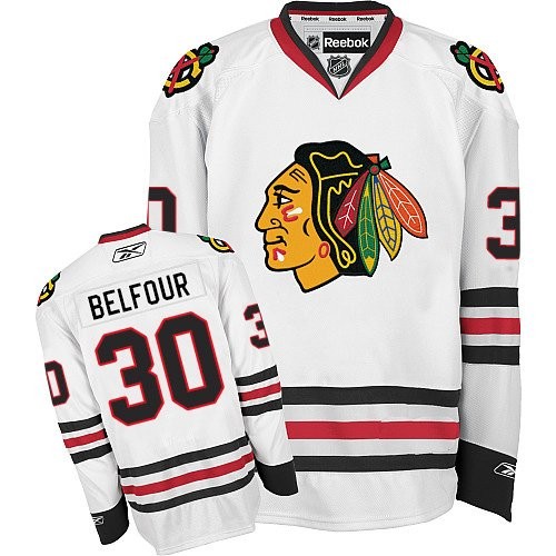 ED Belfour Chicago Blackhawks Reebok Premier Away Jersey (White)
