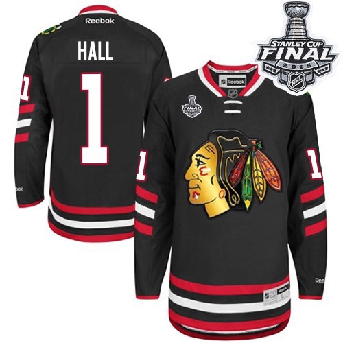 Glenn Hall Chicago Blackhawks Reebok Authentic 2014 Stadium Series 2015 Stanley Cup Jersey (Black)
