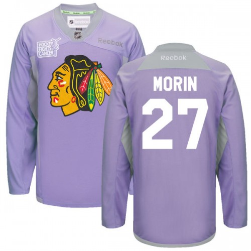 Jeremy Morin Chicago Blackhawks Reebok Premier 2016 Hockey Fights Cancer Practice Jersey (Purple)