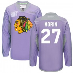 Jeremy Morin Chicago Blackhawks Reebok Authentic 2016 Hockey Fights Cancer Practice Jersey (Purple)