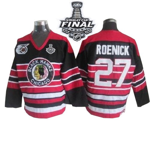 Jeremy Roenick Chicago Blackhawks CCM Authentic Throwback 75TH 2015 Stanley Cup Jersey (Red/Black)
