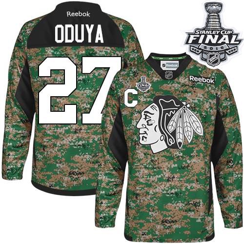 Johnny Oduya Chicago Blackhawks Reebok Premier Veterans Day Practice 2015 Stanley Cup Jersey (Camo)