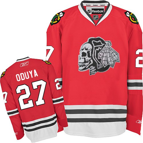 Johnny Oduya Chicago Blackhawks Reebok Youth Premier Red Skull Jersey (White)