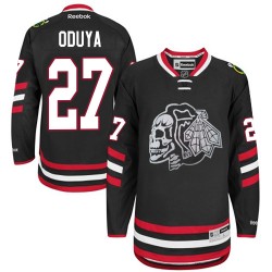 Johnny Oduya Chicago Blackhawks Reebok Youth Premier Black Skull 2014 Stadium Series Jersey (White)