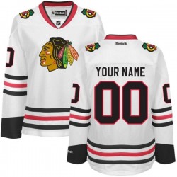 Reebok Chicago Blackhawks Women's Customized Authentic White Away Jersey