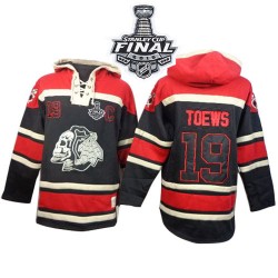Jonathan Toews Chicago Blackhawks Authentic Old Time Hockey Sawyer Hooded Sweatshirt 2015 Stanley Cup Jersey (Black)