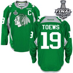 Jonathan Toews Chicago Blackhawks Reebok Authentic Practice 2015 Stanley Cup Jersey (Green)