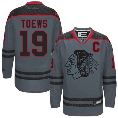 Jonathan Toews Chicago Blackhawks Reebok Authentic Charcoal Cross Check Fashion Jersey ()