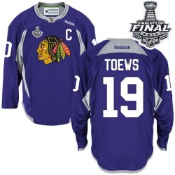 Jonathan Toews Chicago Blackhawks Reebok Authentic Practice 2015 Stanley Cup Jersey (Purple)
