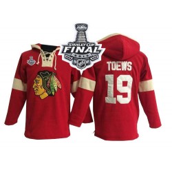 Jonathan Toews Chicago Blackhawks Authentic Old Time Hockey Pullover Hoodie 2015 Stanley Cup Jersey (Red)