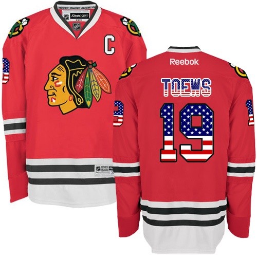 Jonathan Toews Chicago Blackhawks Reebok Authentic USA Flag Fashion Jersey (Red)