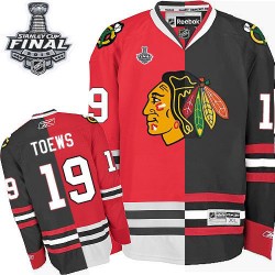 Jonathan Toews Chicago Blackhawks Reebok Authentic Split Fashion 2015 Stanley Cup Jersey (Red/Black)