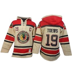 Jonathan Toews Chicago Blackhawks Authentic Old Time Hockey Sawyer Hooded Sweatshirt Jersey (White)