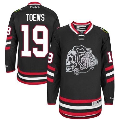 Jonathan Toews Chicago Blackhawks Reebok Premier Black Skull 2014 Stadium Series Jersey (White)