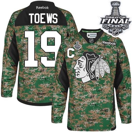 Jonathan Toews Chicago Blackhawks Reebok Premier Veterans Day Practice 2015 Stanley Cup Jersey (Camo)
