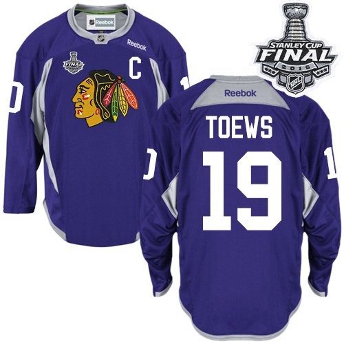 Jonathan Toews Chicago Blackhawks Reebok Premier Practice 2015 Stanley Cup Jersey (Purple)