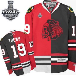 Jonathan Toews Chicago Blackhawks Reebok Premier Red Skull Split Fashion 2015 Stanley Cup Jersey (Red/Black)