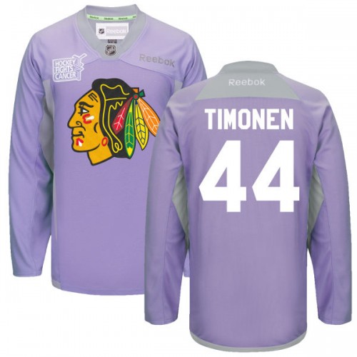 Kimmo Timonen Chicago Blackhawks Reebok Authentic 2016 Hockey Fights Cancer Practice Jersey (Purple)