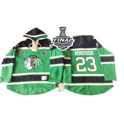 Kris Versteeg Chicago Blackhawks Authentic Old Time Hockey St. Patrick's Day McNary Lace Hoodie 2015 Stanley Cup Jersey (Green)