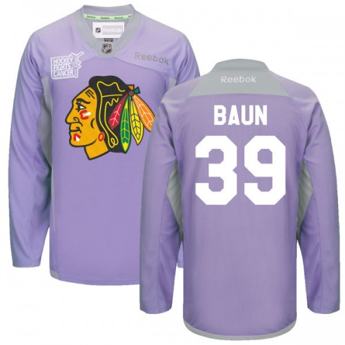 Kyle Baun Chicago Blackhawks Reebok Authentic 2016 Hockey Fights Cancer Practice Jersey (Purple)