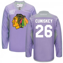 Kyle Cumiskey Chicago Blackhawks Reebok Premier 2016 Hockey Fights Cancer Practice Jersey (Purple)