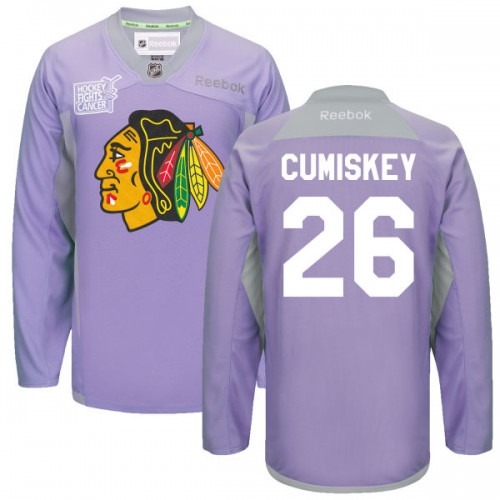 Kyle Cumiskey Chicago Blackhawks Reebok Premier 2016 Hockey Fights Cancer Practice Jersey (Purple)