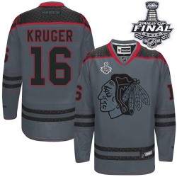 Marcus Kruger Chicago Blackhawks Reebok Authentic Charcoal Cross Check Fashion 2015 Stanley Cup Jersey ()
