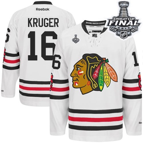 Marcus Kruger Chicago Blackhawks Reebok Authentic 2015 Winter Classic 2015 Stanley Cup Jersey (White)