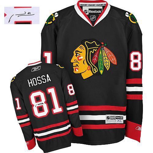 Marian Hossa Chicago Blackhawks Reebok Authentic Autographed Third Jersey (Black)