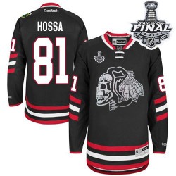 Marian Hossa Chicago Blackhawks Reebok Authentic Black Skull 2014 Stadium Series 2015 Stanley Cup Jersey (White)