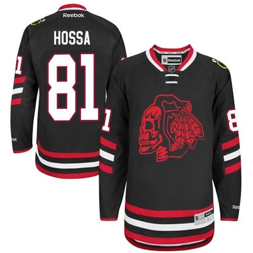Marian Hossa Chicago Blackhawks Reebok Authentic Red Skull 2014 Stadium Series Jersey (Black)