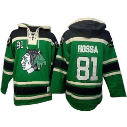 Marian Hossa Chicago Blackhawks Authentic Old Time Hockey Sawyer Hooded Sweatshirt Jersey (Green)