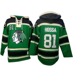 Marian Hossa Chicago Blackhawks Authentic Old Time Hockey St. Patrick's Day McNary Lace Hoodie Jersey (Green)