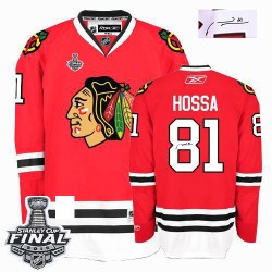 Marian Hossa Chicago Blackhawks Reebok Authentic Autographed Home 2015 Stanley Cup Jersey (Red)