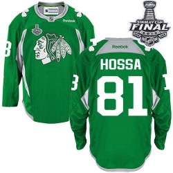 Marian Hossa Chicago Blackhawks Reebok Authentic Practice 2015 Stanley Cup Jersey (Green)