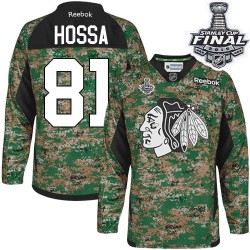 Marian Hossa Chicago Blackhawks Reebok Premier Veterans Day Practice 2015 Stanley Cup Jersey (Camo)
