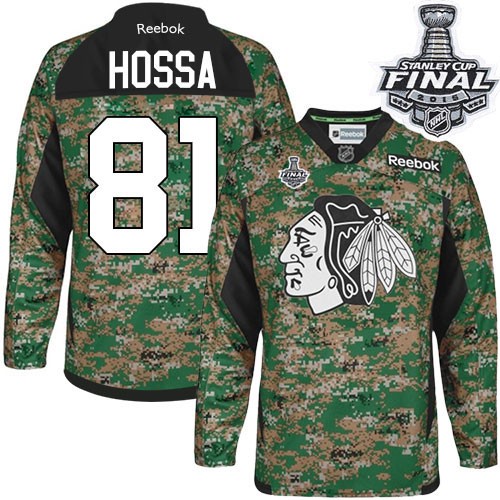 Marian Hossa Chicago Blackhawks Reebok Premier Veterans Day Practice 2015 Stanley Cup Jersey (Camo)